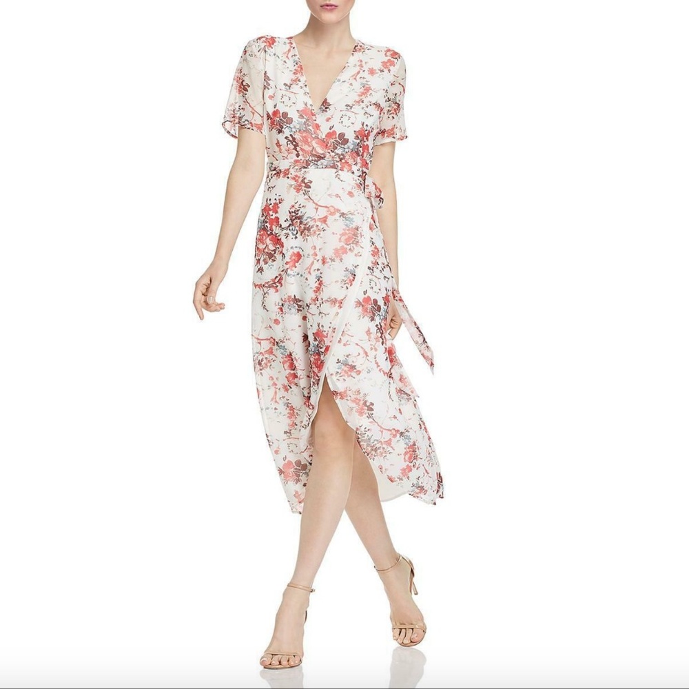 BNWT Bardot Floral Short-sleeve Wrap Midi Dress